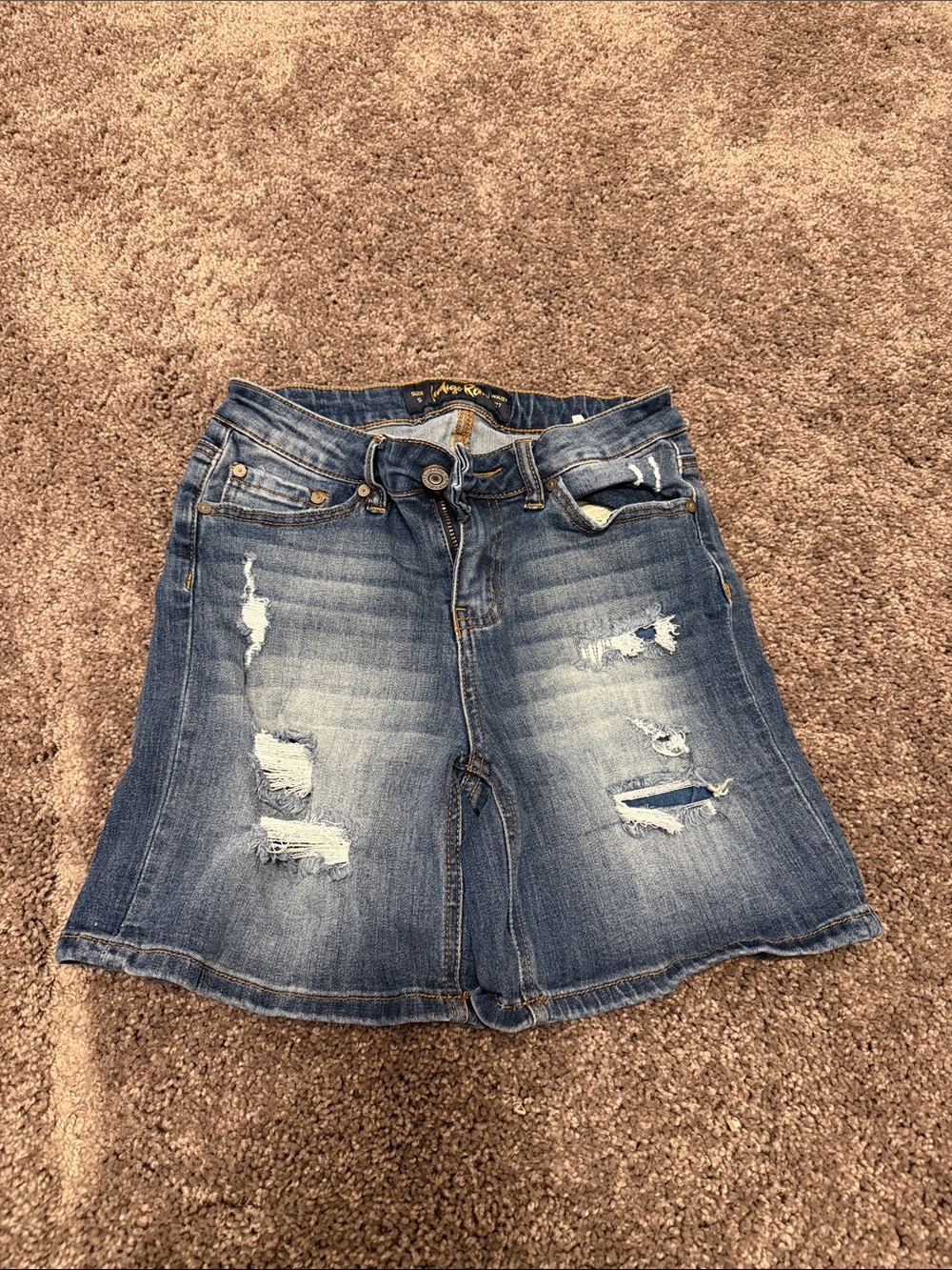 Indigo Rein Distressed Blue Jean Shorts